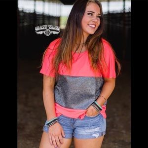 NWT Coral Neon Me Top